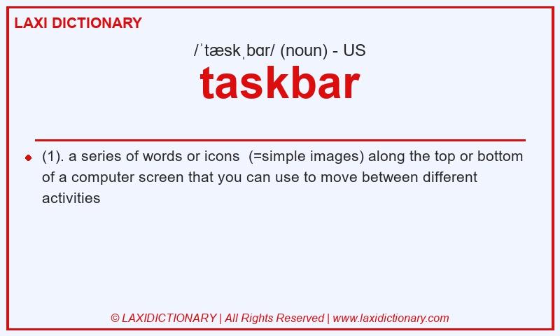 Definition taskbar in American English