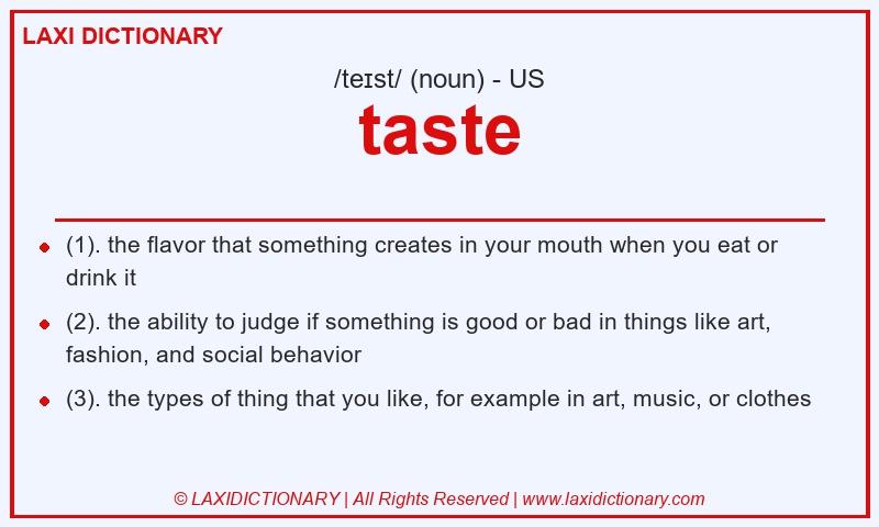 Definition taste in American English