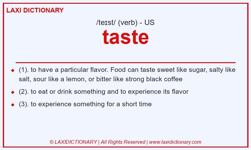 Definition taste in American English