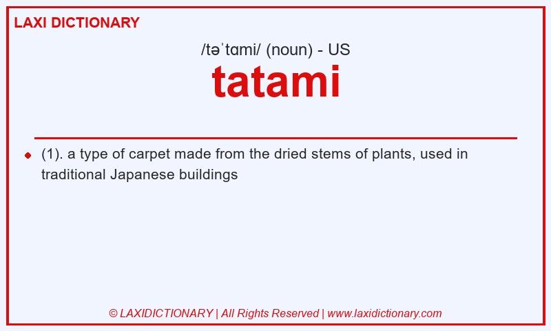 Definition tatami in American English