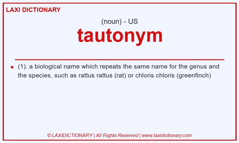 Definition tautonym in American English