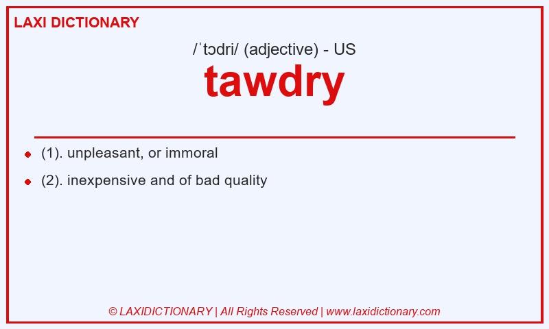 Definition tawdry in American English