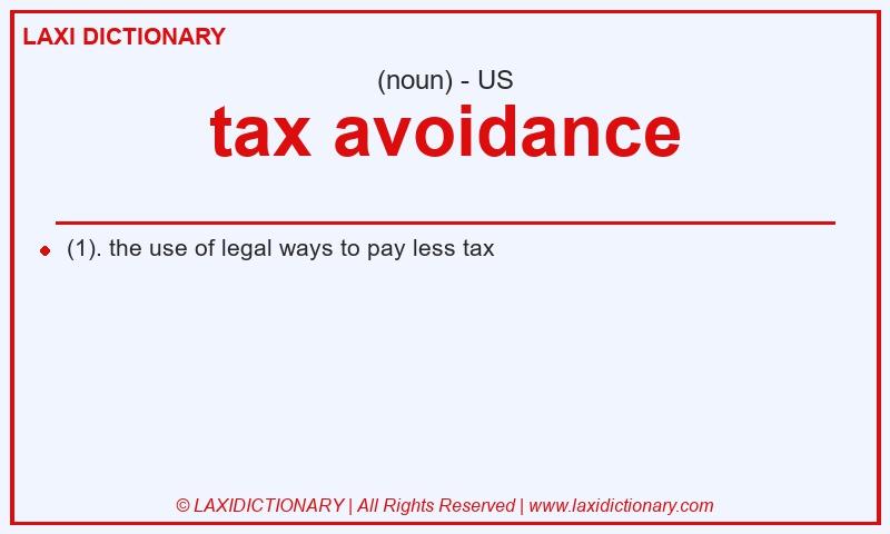 Definition tax avoidance in American English