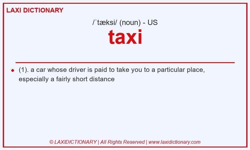 Definition taxi in American English