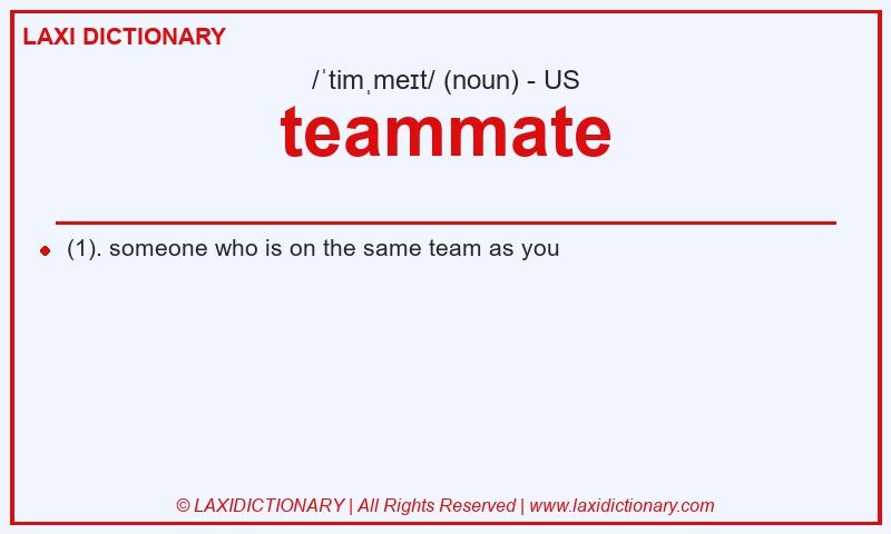 Definition teammate in American English