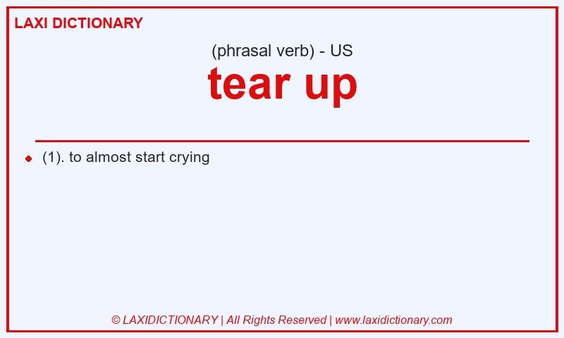 Definition tear up in American English
