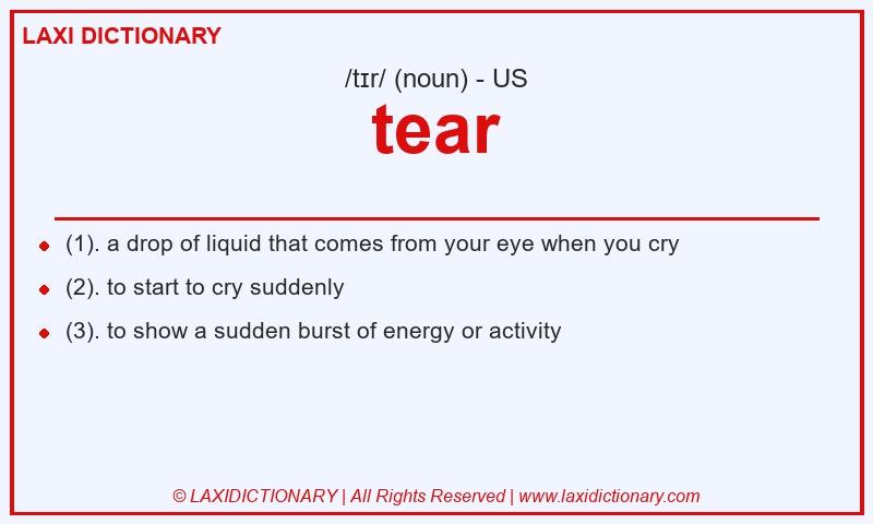 Definition tear in American English