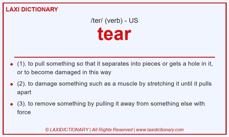 Definition tear in American English