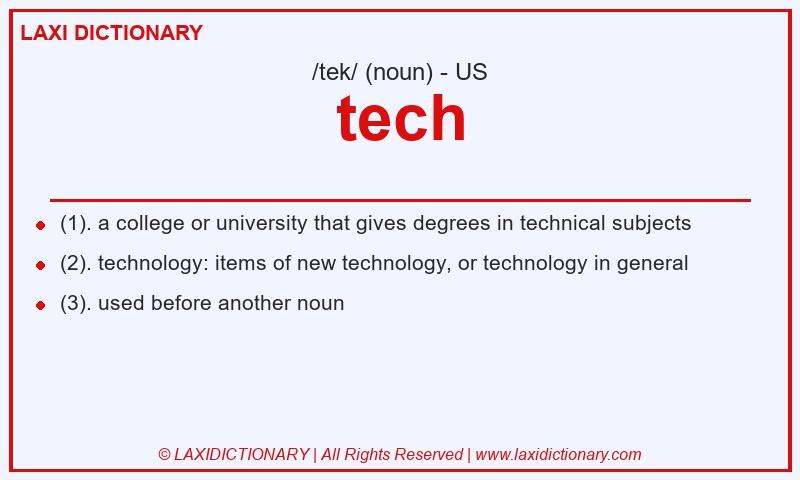 Definition tech in American English