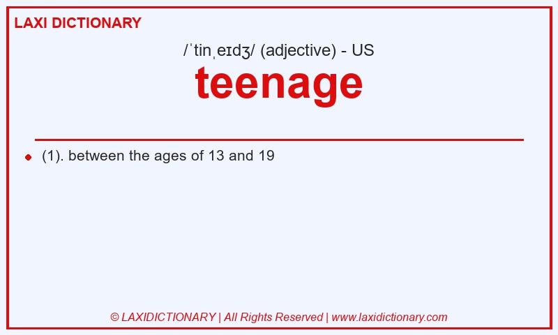 Definition teenage in American English