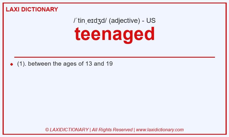 Definition teenaged in American English