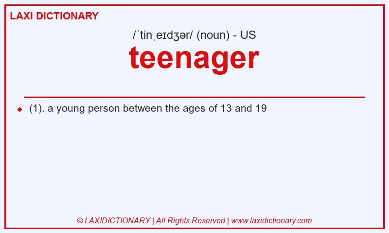 Definition teenager in American English