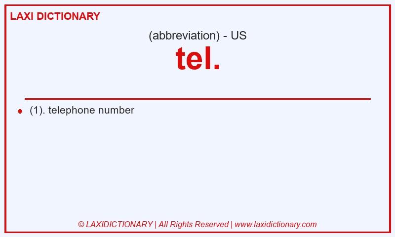 Definition tel. in American English