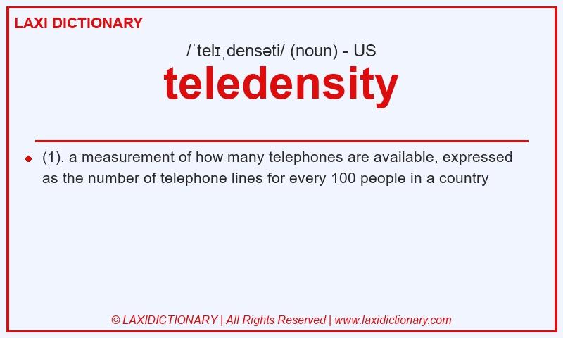 Definition teledensity in American English