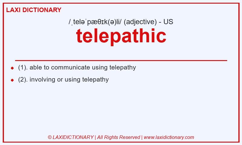 Definition telepathic in American English