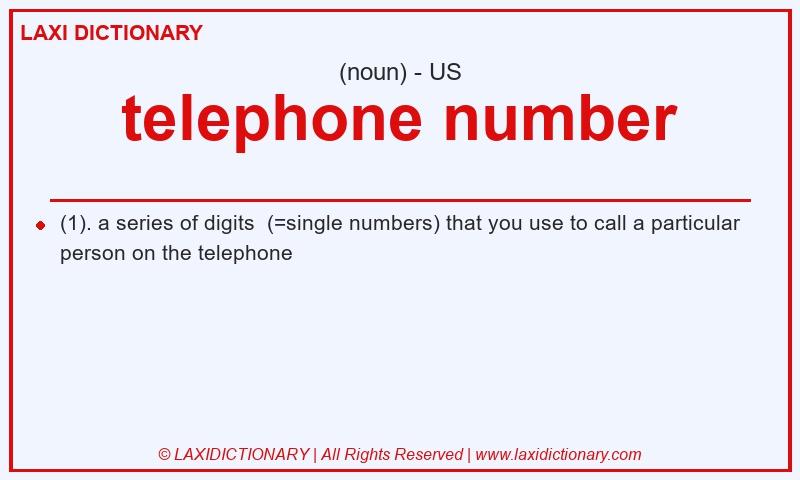 Definition telephone number in American English