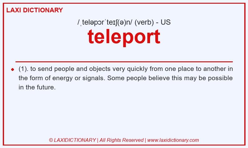 Definition teleport in American English