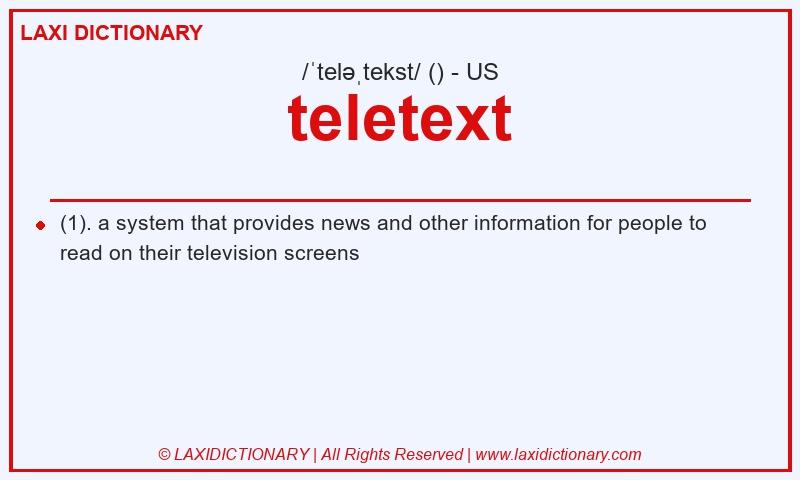 Definition teletext in American English