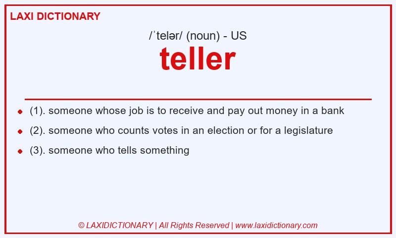 Definition teller in American English