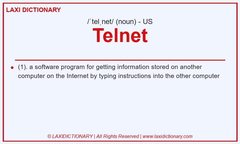 Definition Telnet in American English