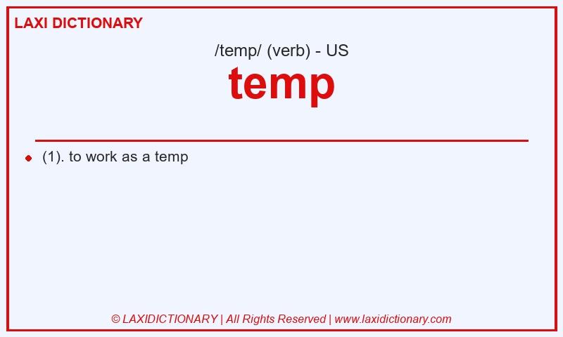 Definition temp in American English