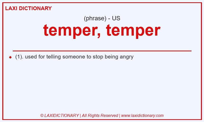 Definition temper, temper in American English