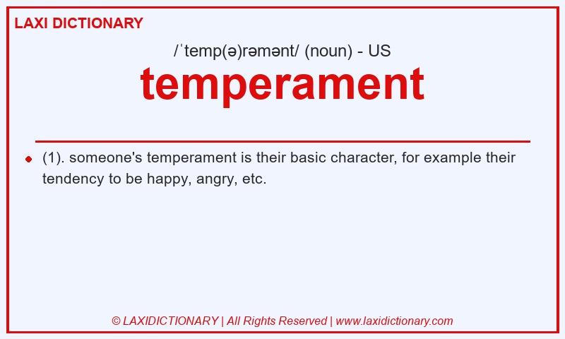 Definition temperament in American English
