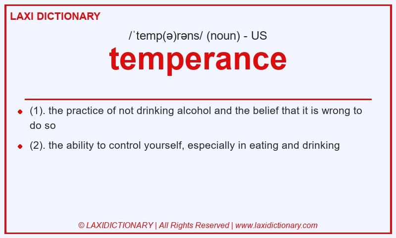 Definition temperance in American English