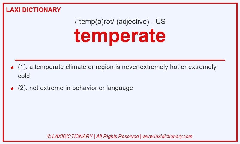 Definition temperate in American English