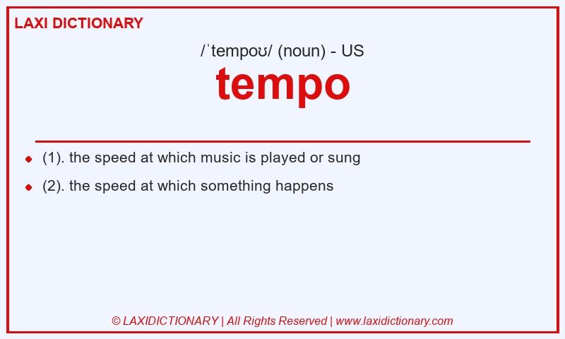Definition tempo in American English
