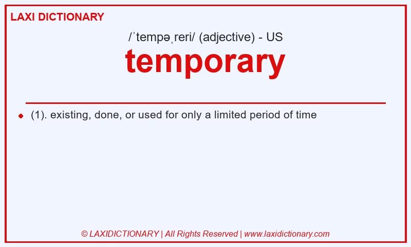 Definition temporary in American English