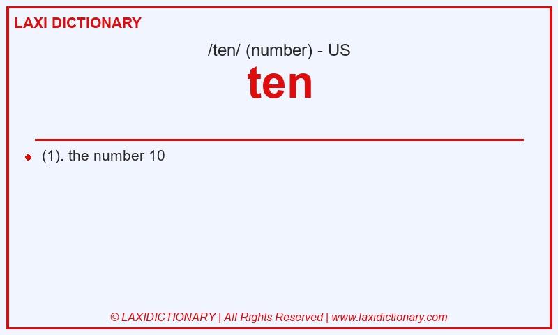 Definition ten in American English