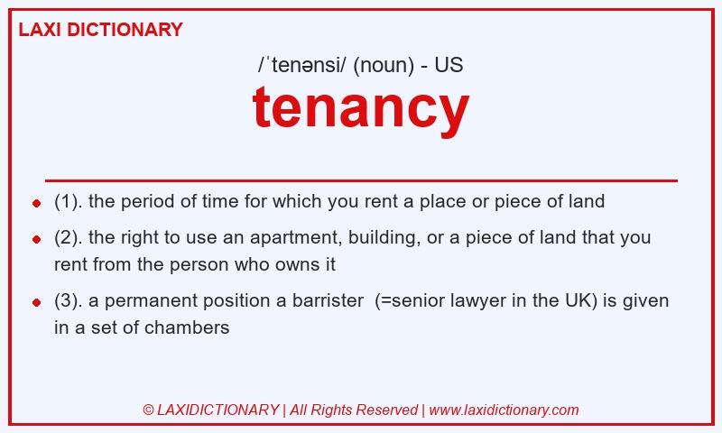 Definition tenancy in American English