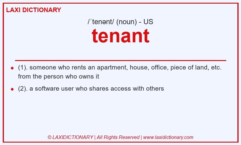 Definition tenant in American English