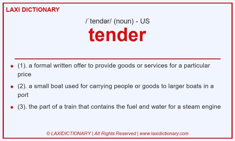 Definition tender in American English