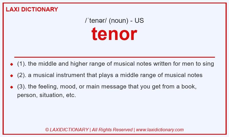 Definition tenor in American English
