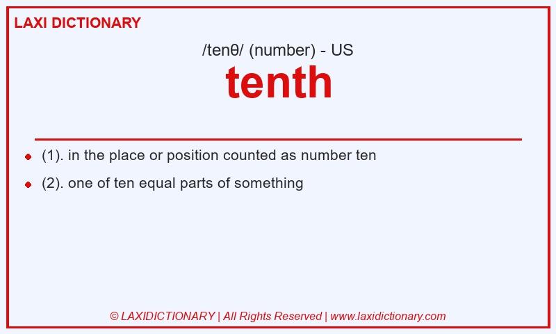 Definition tenth in American English