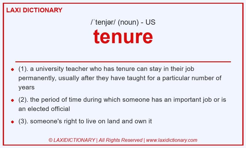 Definition tenure in American English