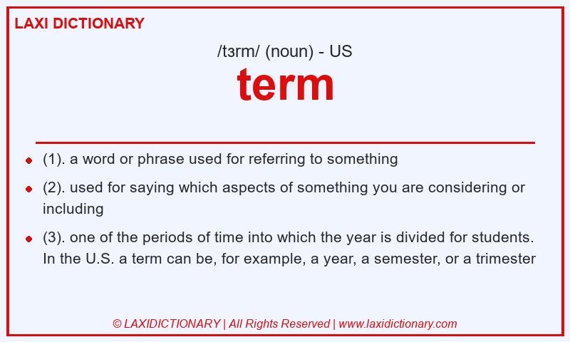 Definition term in American English
