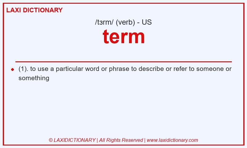Definition term in American English