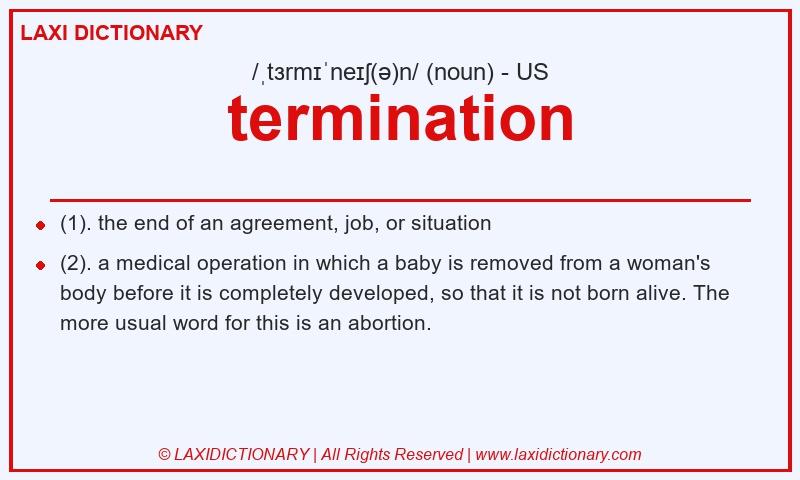 Definition termination in American English