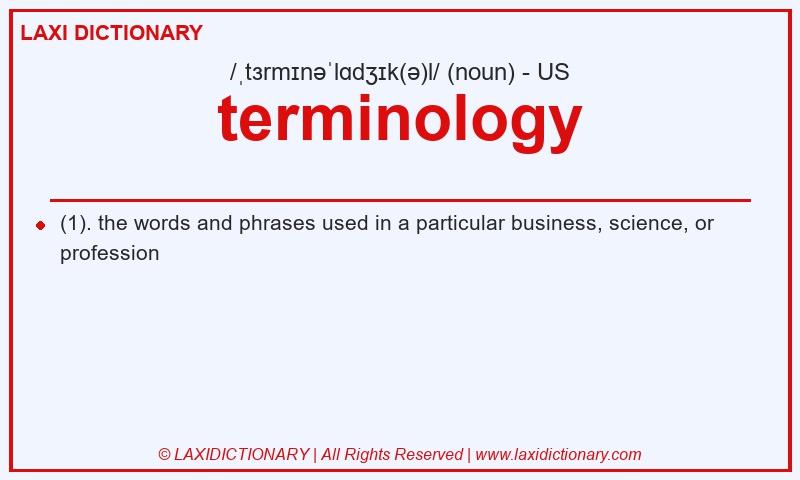 Definition terminology in American English