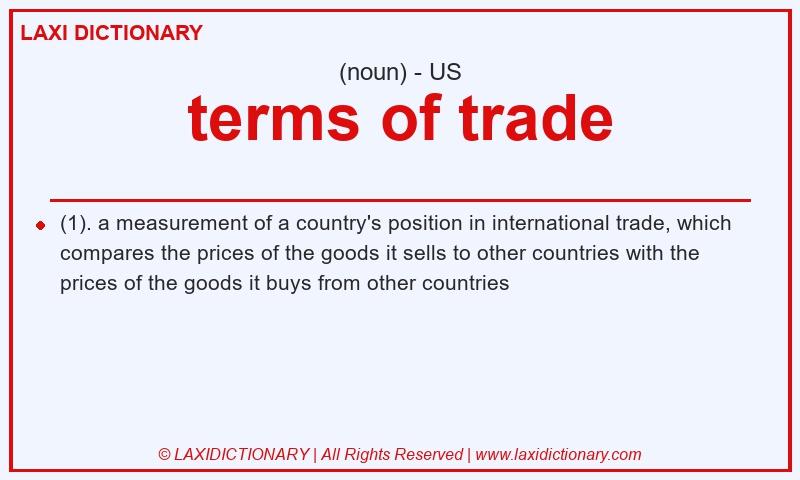 Definition terms of trade in American English