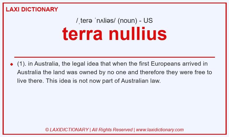 Definition terra nullius in American English