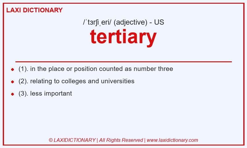Definition tertiary in American English