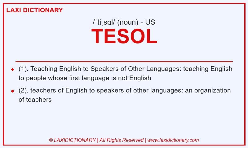 Definition TESOL in American English