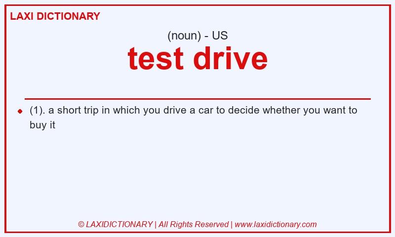 Definition test drive in American English