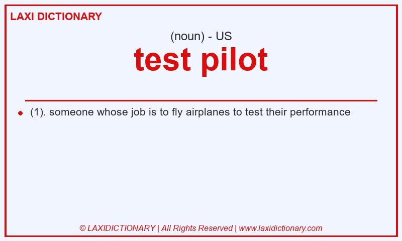 Definition test pilot in American English