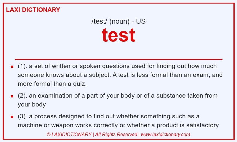 Definition test in American English