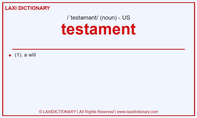 Definition testament in American English